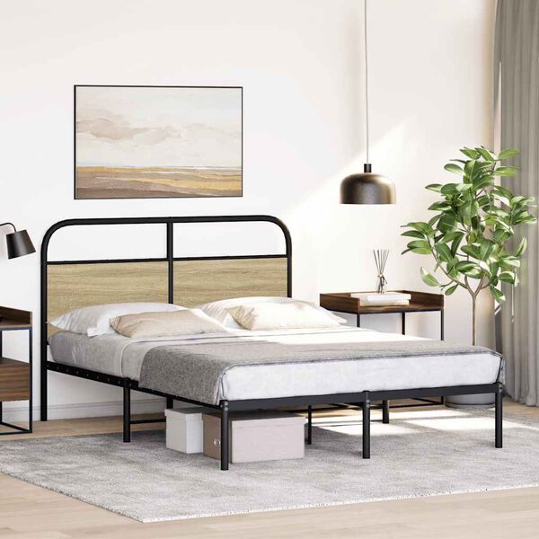 vidaXL Cadre de lit sans matelas 120x200 cm chêne sonoma