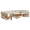 vidaXL Ensemble de canap&eacute;s d'ext&eacute;rieur 11 pcs Blanc Naturel et Cr&egrave;me