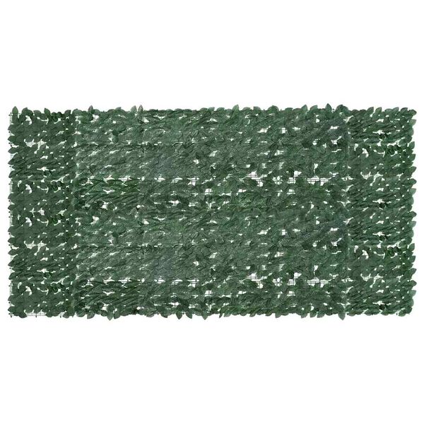 vidaXL Écran de balcon avec feuilles vert foncé 300x150 cm