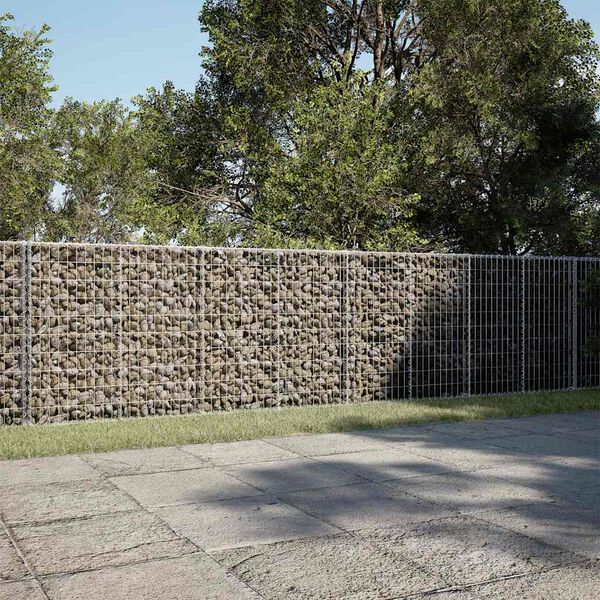 vidaXL Panier gabion avec couvercle 650x100x100 cm fer galvanis&eacute;