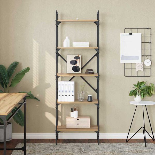 vidaXL Biblioth&egrave;que Ch&ecirc;ne artisanal 56 x 32 x 174 cm Bois d'ing&eacute;nierie