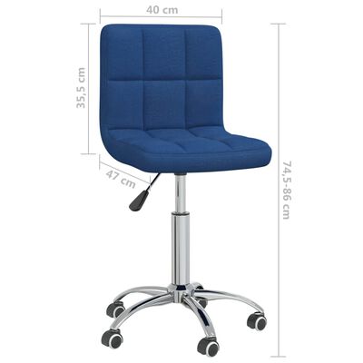 vidaXL Chaise pivotante de salle à manger Bleu Tissu