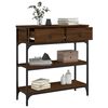 vidaXL Table console ch&ecirc;ne marron 72,5x25x75 cm bois d'ing&eacute;nierie