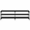 vidaXL Meuble TV Ch&ecirc;ne noir 160 x 30 x 50 cm Bois d'ing&eacute;nierie et fer