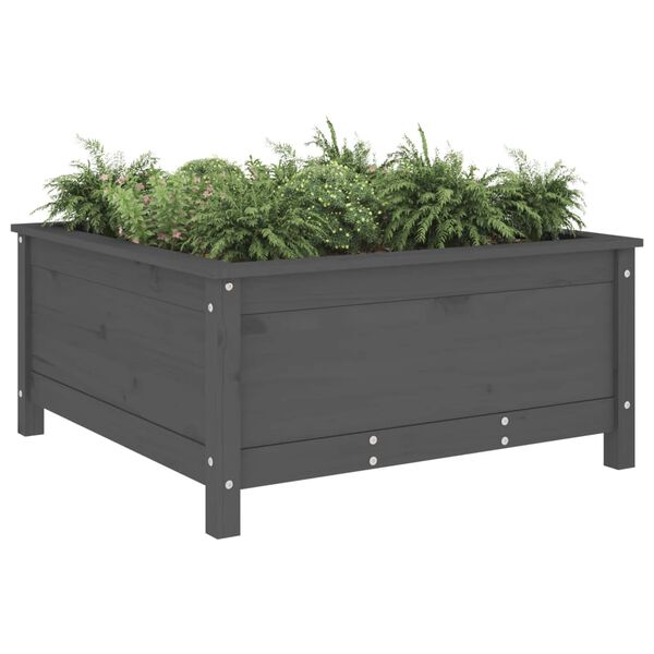 vidaXL Jardinière gris 82,5x82,5x39 cm bois massif de pin