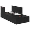 vidaXL Cadre de lit avec rangement avec porte Ch&ecirc;ne noir 70 x 190 cm