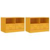 vidaXL Meubles TV 2 pcs jaune moutarde 67x39x44 cm acier