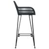 vidaXL Chaise de bar 2 pcs Noir 55 x 52 x 92 cm Rotin et métal