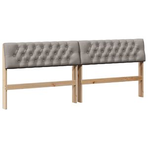 vidaXL T&ecirc;te de lit capitonn&eacute;e Taupe 200 cm Pin massif