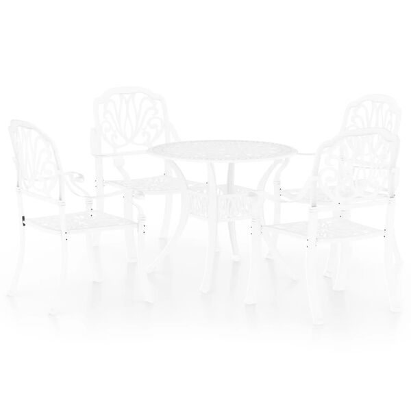 vidaXL Ensemble de bistro 5 pcs Aluminium coul&eacute; Blanc