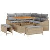 vidaXL Ensemble de canap&eacute; de jardin 8 pcs Beige Poly rotin