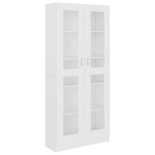 vidaXL Armoire à vitrine Blanc 82,5x30,5x185 cm Bois d'ingénierie