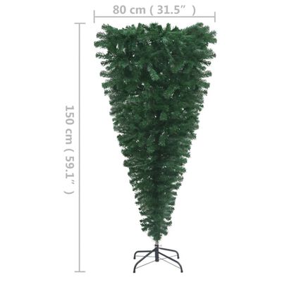 vidaXL Arbre de Noël artificiel renversé pré-éclairé vert 150 cm