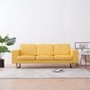 vidaXL Canap&eacute; &agrave; 3 places tissu jaune