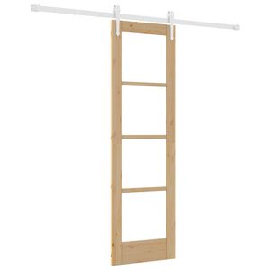 vidaXL Porte coulissante 61 x 198,5 cm Bois de pin massif et verre