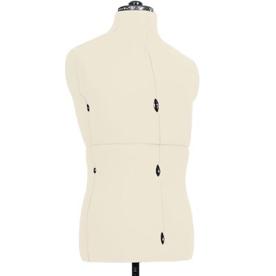 vidaXL Mannequin de couture ajustable pour homme Crème Taille 37-45