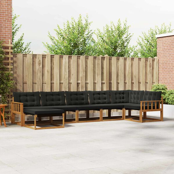 vidaXL Ensemble de canap&eacute;s d'ext&eacute;rieur 21 pcs Naturel et Noir