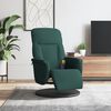 vidaXL Fauteuil inclinable de massage repose-pied vert foncé velours