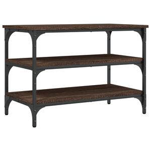 vidaXL Banc &agrave; chaussures ch&ecirc;ne marron 70x38,5x49 cm bois d'ing&eacute;nierie