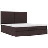 VidaXL Cadre de lit ottoman avec matelas marron fonc&eacute; 200x200 cm tissu