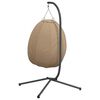 vidaXL Chaise suspendue en forme d'&oelig;uf et support taupe rotin et acier
