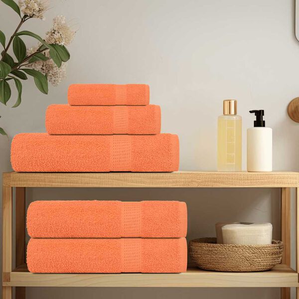 vidaXL Essuie-mains 4 pcs orange 50x100 cm 360 g/m&sup2; 100% coton