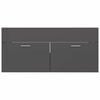 vidaXL Ensemble de meubles de bain 2 pcs Gris brillant Agglom&eacute;r&eacute;