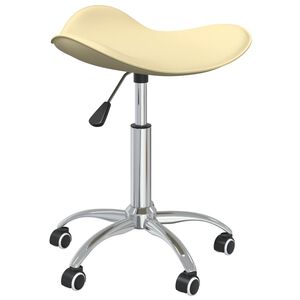 vidaXL Chaise pivotante de salle &agrave; manger Cr&egrave;me Similicuir