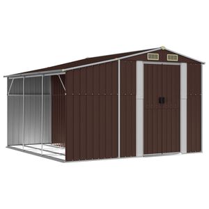 vidaXL Abri de jardin marron 277x279x179 cm acier galvanis&eacute;