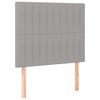 vidaXL Sommier &agrave; lattes de lit avec matelas Gris clair 90x200 cm Tissu