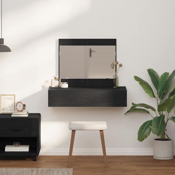 vidaXL Table de Toilette Noir 83 x 40 x 70 cm Bois d'ingénierie