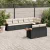 vidaXL Salon de jardin 8 pcs avec coussins noir r&eacute;sine tress&eacute;e
