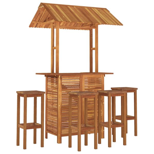 vidaXL Ensemble de bar de jardin 5 pcs Bois d'acacia solide