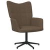 vidaXL Chaise de relaxation avec tabouret Marron Tissu