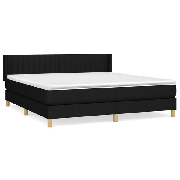 vidaXL Sommier &agrave; lattes de lit avec matelas Noir 160x200 cm Tissu