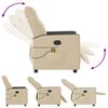 vidaXL Fauteuil de massage inclinable Cr&egrave;me Tissu