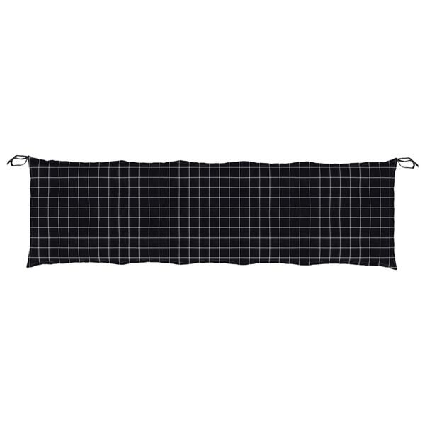 vidaXL Coussin de banc de jardin carreaux noir 180x50x7cm tissu oxford