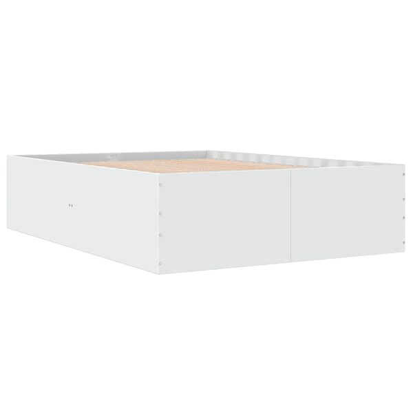 vidaXL Cadre de lit sans matelas blanc 135x190 cm