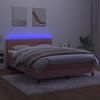 vidaXL Sommier &agrave; lattes de lit avec matelas et LED Rose 140x200 cm