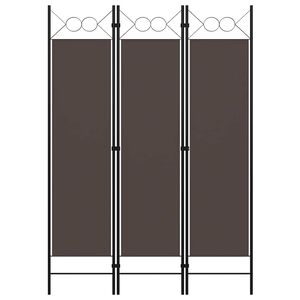 vidaXL Cloison de s&eacute;paration 3 panneaux Marron 120x180 cm