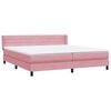 vidaXL Sommier &agrave; lattes de lit avec matelas rose 180x220 cm velours