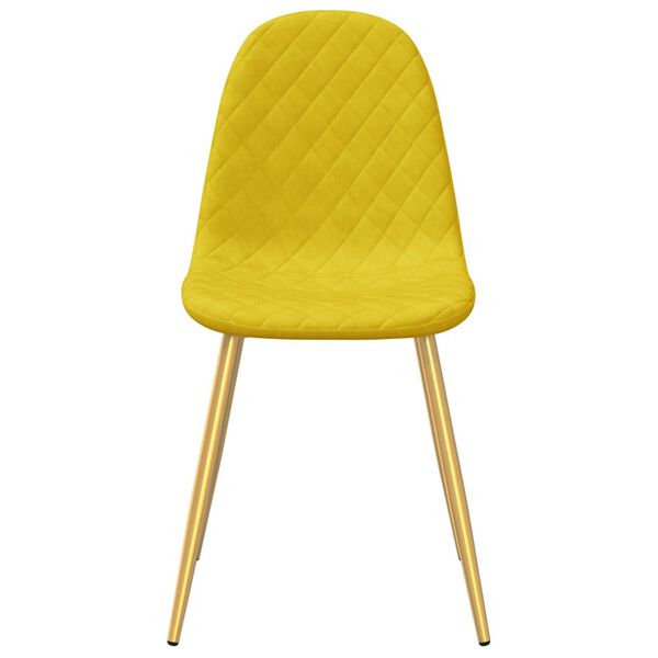 vidaXL Chaises &agrave; manger lot de 4 Jaune moutarde Velours
