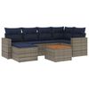 vidaXL Ensemble de canap&eacute; de jardin 7 pcs avec coussins gris r&eacute;sine tress&eacute;e