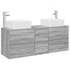 vidaXL Ensemble d'armoire de salle de bain 3 pc Sonoma gris