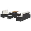 vidaXL Ensemble de canap&eacute; de jardin 8 pc 7-Nombre de places Noir