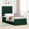 vidaXL Cadre de lit ottoman avec matelas vert fonc&eacute; 90x190 cm velours
