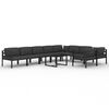 vidaXL Salon de jardin 10 pcs avec coussins Aluminium Anthracite