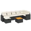 vidaXL Salon de jardin 8 pcs avec coussins noir r&eacute;sine tress&eacute;e