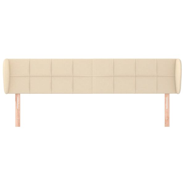 vidaXL T&ecirc;te de lit avec oreilles Cr&egrave;me 203x23x78/88 cm Tissu