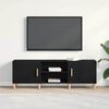 vidaXL Meuble TV Ch&ecirc;ne noir 150 x 30 x 50 cm Bois d'ing&eacute;nierie